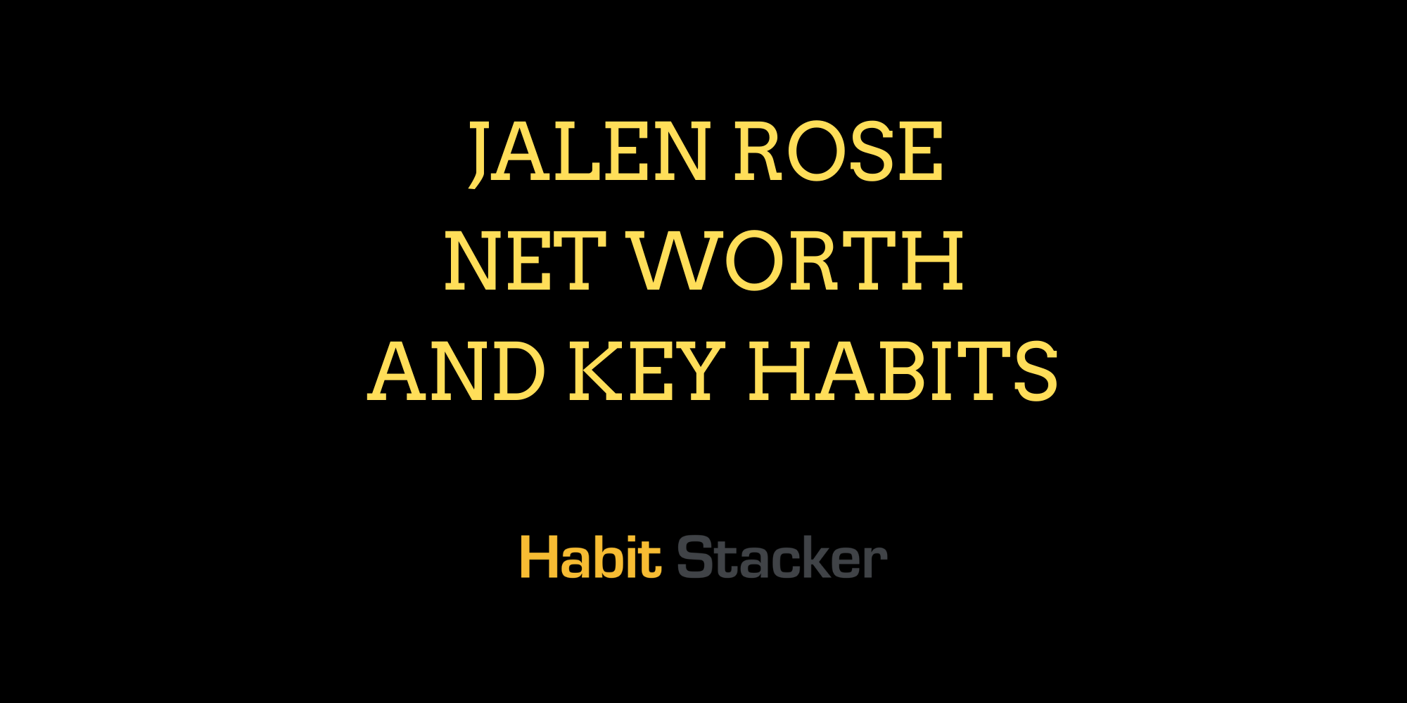 Jalen Rose Net Worth and Key Habits
